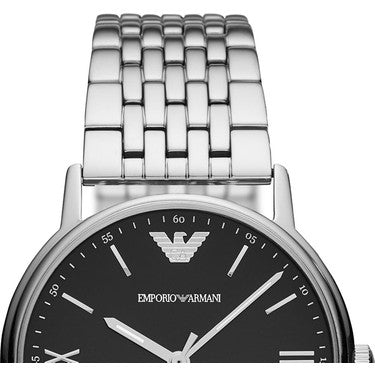Emporio Armani Kappa Black Dial Silver Steel Strap Watch For Men - AR11152 - Image 6